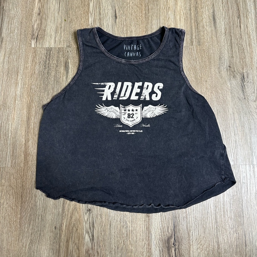 Riders Black Graphic Top